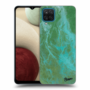 Picasee silikonový průhledný obal pro Samsung Galaxy A12 A125F - Green marble