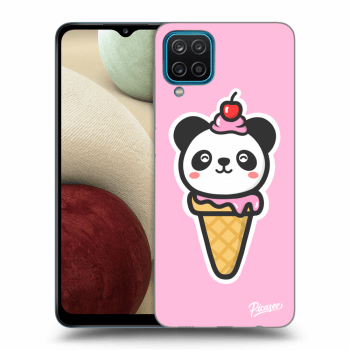 Picasee silikonový černý obal pro Samsung Galaxy A12 A125F - Ice Cream Panda