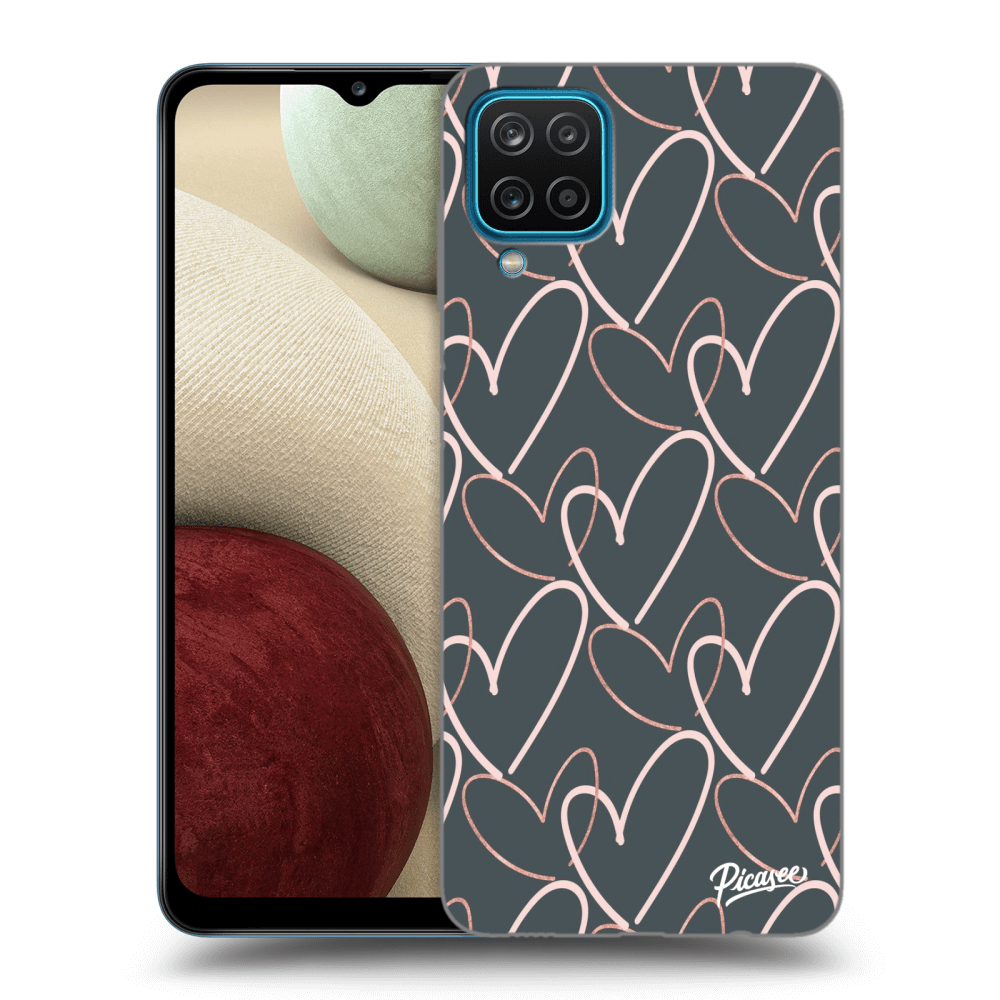 Picasee silikonový průhledný obal pro Samsung Galaxy A12 A125F - Lots of love