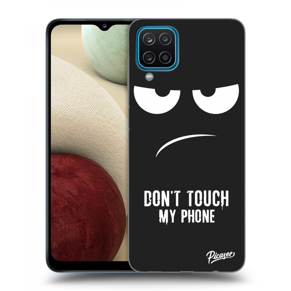 Picasee silikonový černý obal pro Samsung Galaxy A12 A125F - Don't Touch My Phone
