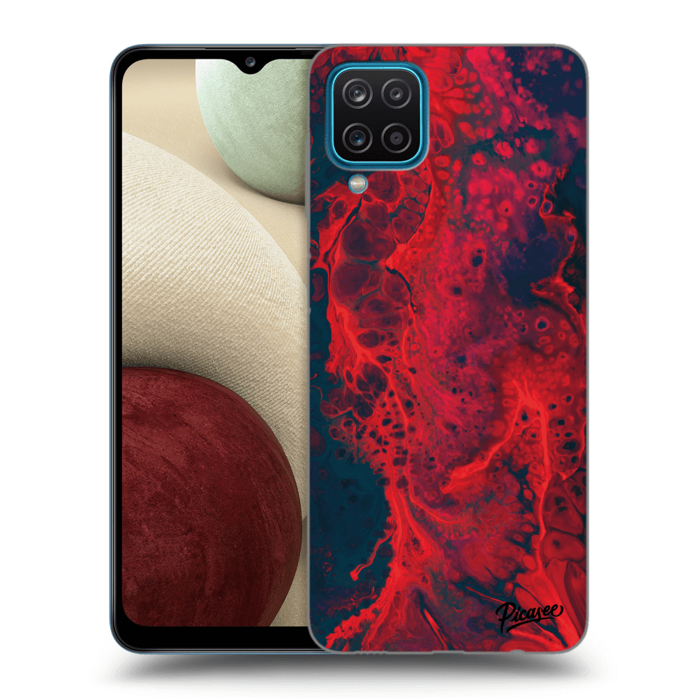Picasee silikonový černý obal pro Samsung Galaxy A12 A125F - Organic red