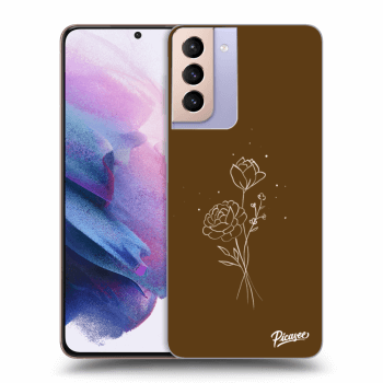 Obal pro Samsung Galaxy S21+ G996F - Brown flowers