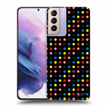 Picasee silikonový černý obal pro Samsung Galaxy S21+ 5G G996F - Colorful dots