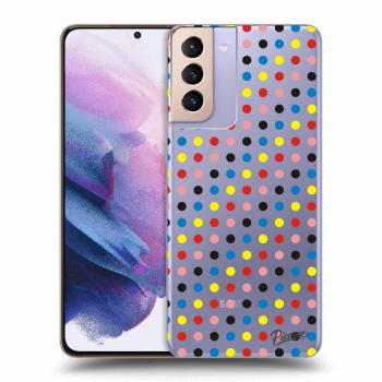Picasee silikonový průhledný obal pro Samsung Galaxy S21+ 5G G996F - Colorful dots