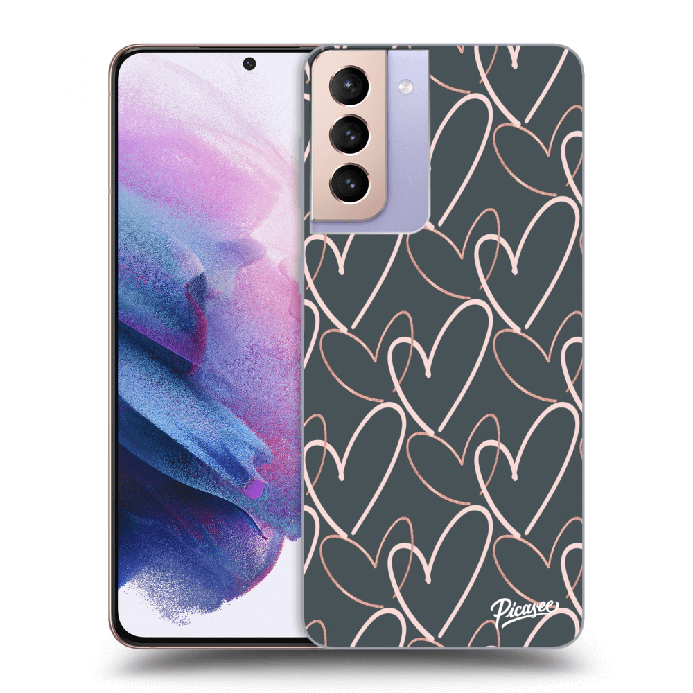 Picasee silikonový průhledný obal pro Samsung Galaxy S21+ 5G G996F - Lots of love