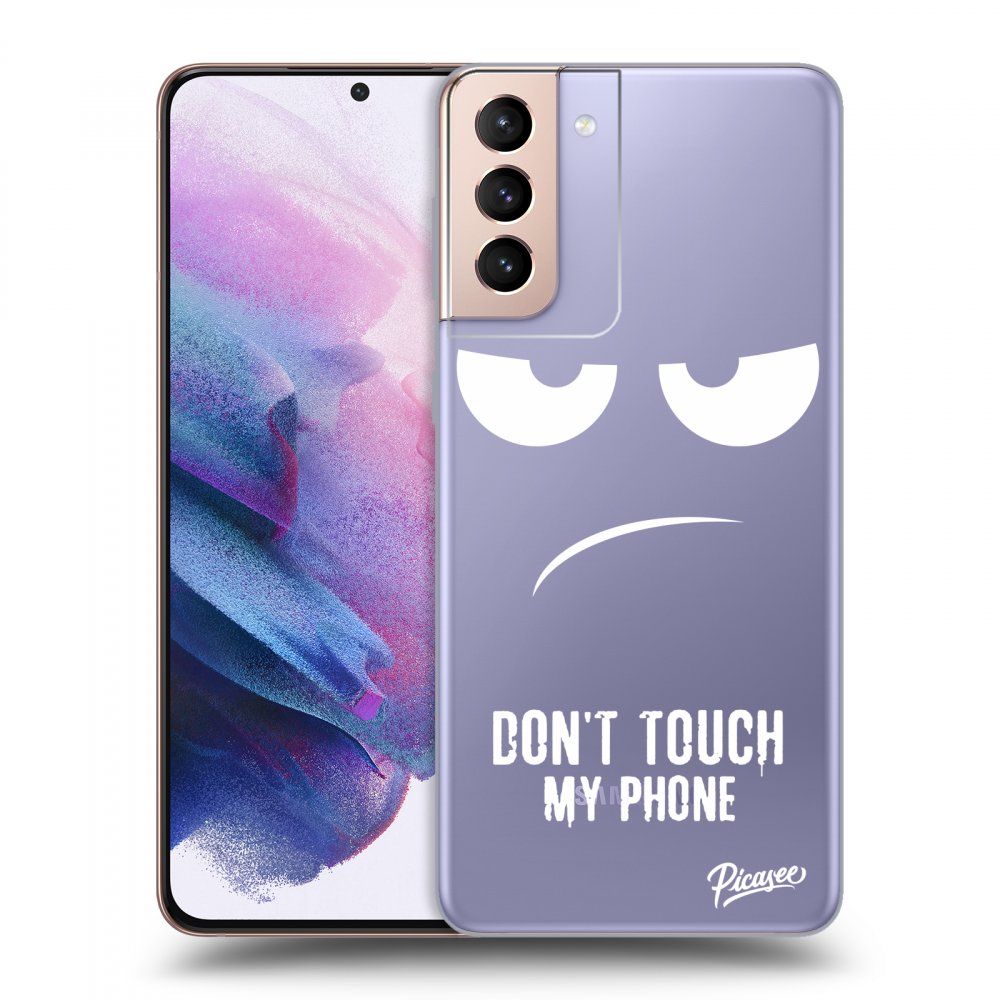 Picasee silikonový průhledný obal pro Samsung Galaxy S21+ 5G G996F - Don't Touch My Phone