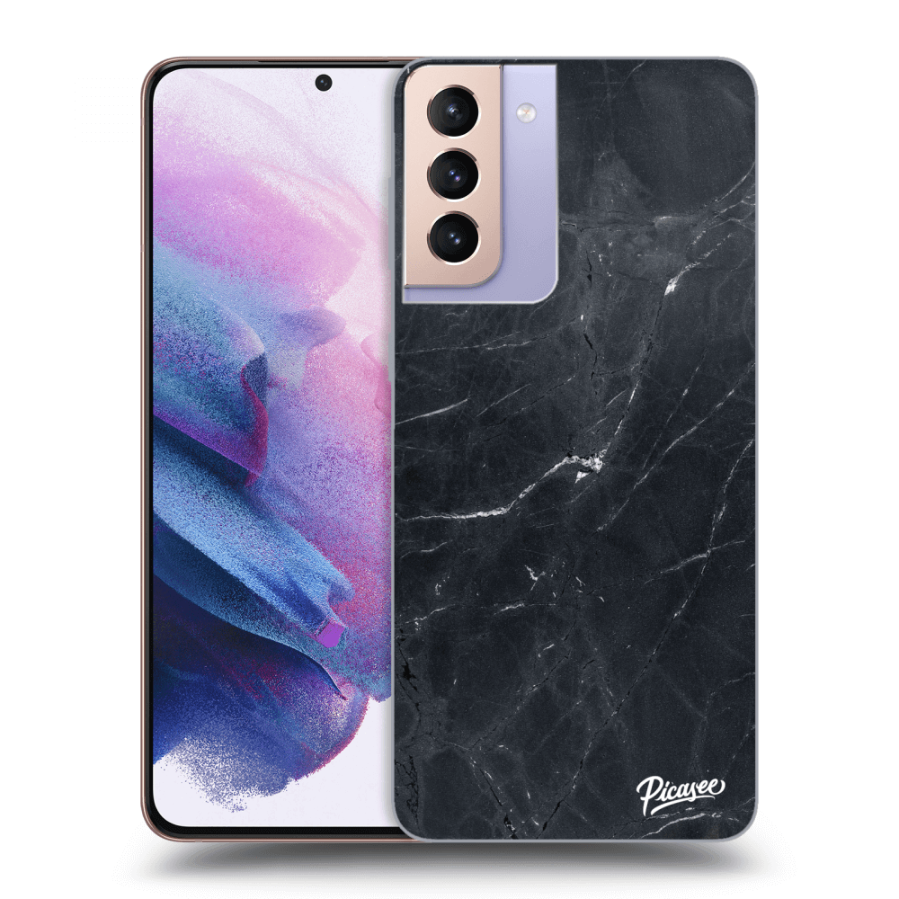 Picasee silikonový průhledný obal pro Samsung Galaxy S21+ 5G G996F - Black marble