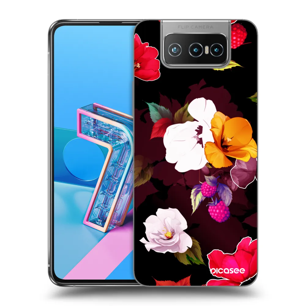 Picasee silikonový průhledný obal pro Asus Zenfone 7 ZS670KS - Flowers and Berries