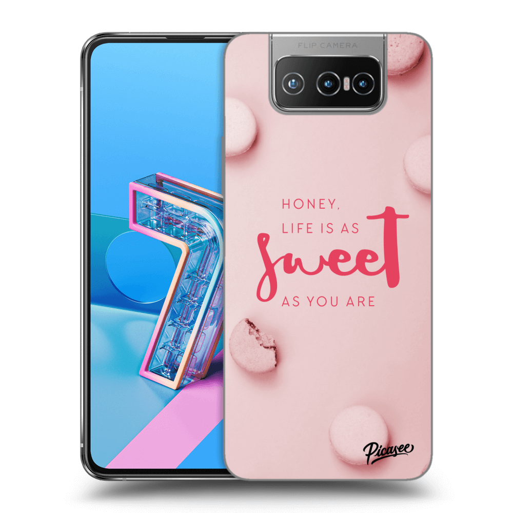 Picasee silikonový průhledný obal pro Asus Zenfone 7 ZS670KS - Life is as sweet as you are