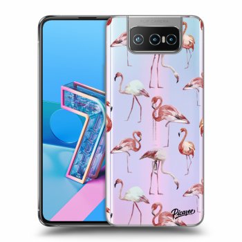 Picasee silikonový průhledný obal pro Asus Zenfone 7 ZS670KS - Flamingos