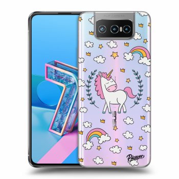 Picasee silikonový průhledný obal pro Asus Zenfone 7 ZS670KS - Unicorn star heaven