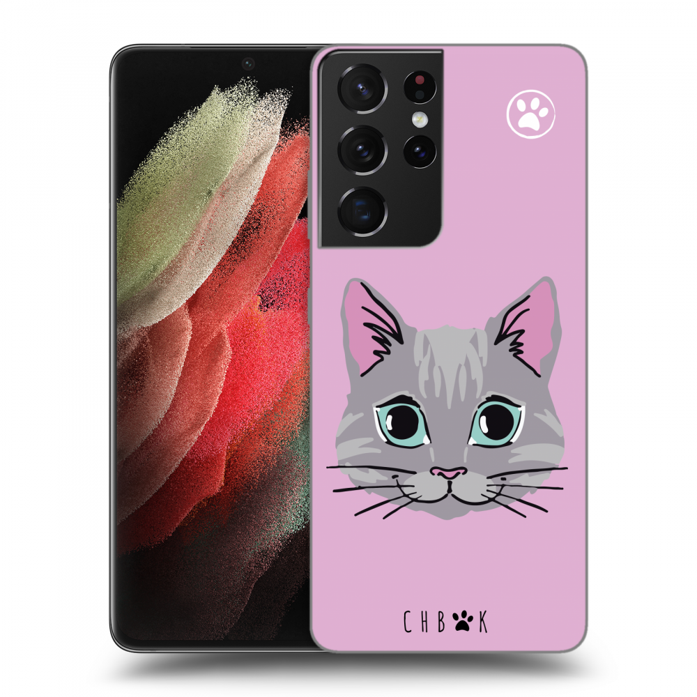 Picasee silikonový černý obal pro Samsung Galaxy S21 Ultra 5G G998B - Chybí mi kočky - Růžová
