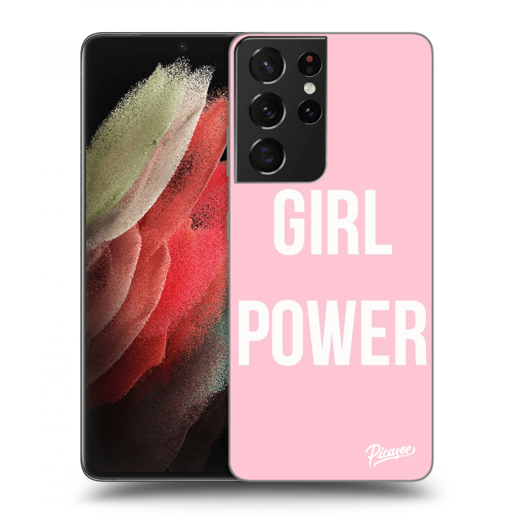 Picasee silikonový průhledný obal pro Samsung Galaxy S21 Ultra 5G G998B - Girl power