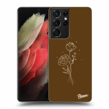 Obal pro Samsung Galaxy S21 Ultra 5G G998B - Brown flowers