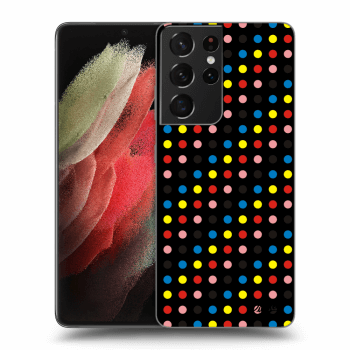 Picasee silikonový černý obal pro Samsung Galaxy S21 Ultra 5G G998B - Colorful dots