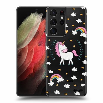 Picasee silikonový průhledný obal pro Samsung Galaxy S21 Ultra 5G G998B - Unicorn star heaven