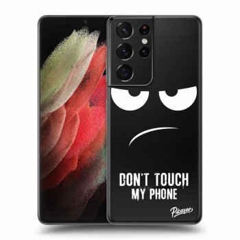 Picasee silikonový průhledný obal pro Samsung Galaxy S21 Ultra 5G G998B - Don't Touch My Phone