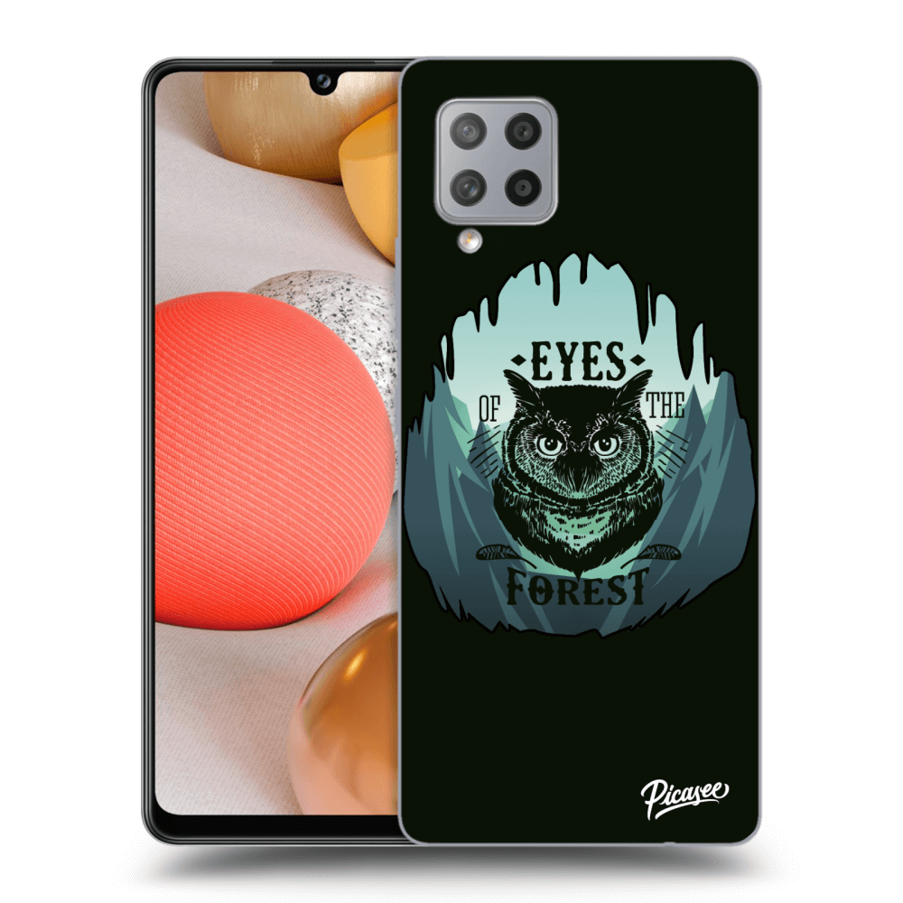 Picasee silikonový černý obal pro Samsung Galaxy A42 A426B - Forest owl