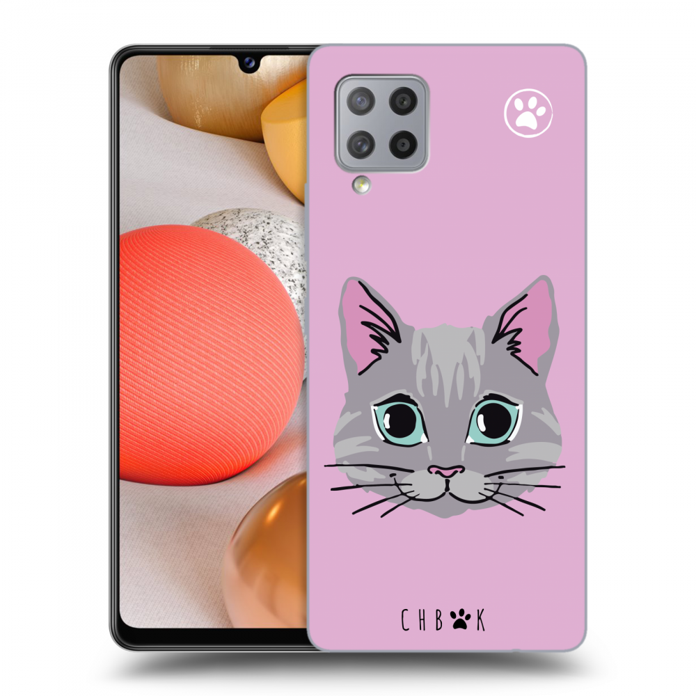Picasee silikonový průhledný obal pro Samsung Galaxy A42 A426B - Chybí mi kočky - Růžová