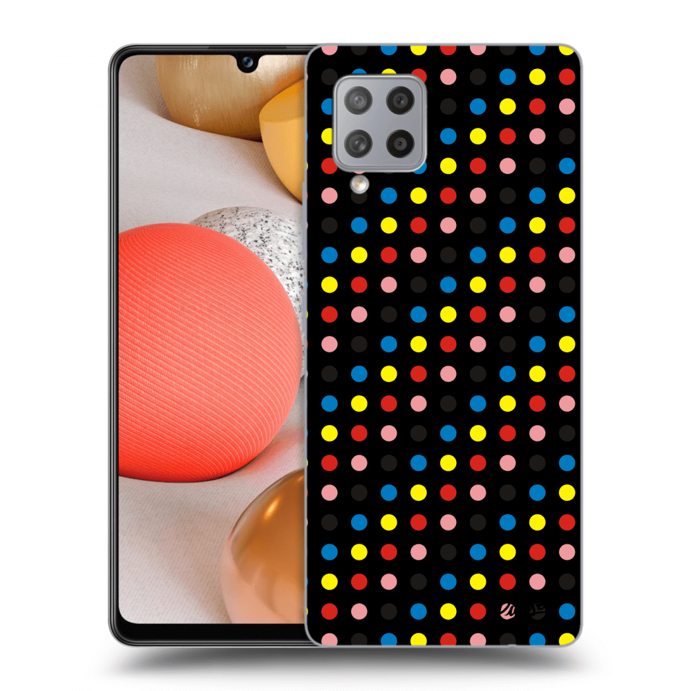 Picasee silikonový černý obal pro Samsung Galaxy A42 A426B - Colorful dots