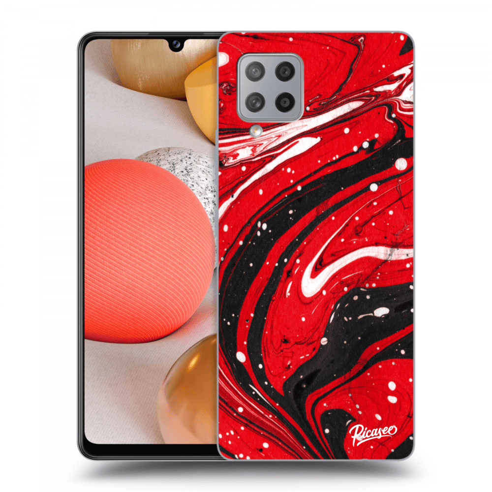 Picasee silikonový průhledný obal pro Samsung Galaxy A42 A426B - Red black