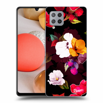 Picasee silikonový průhledný obal pro Samsung Galaxy A42 A426B - Flowers and Berries