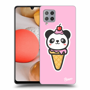 Picasee silikonový černý obal pro Samsung Galaxy A42 A426B - Ice Cream Panda