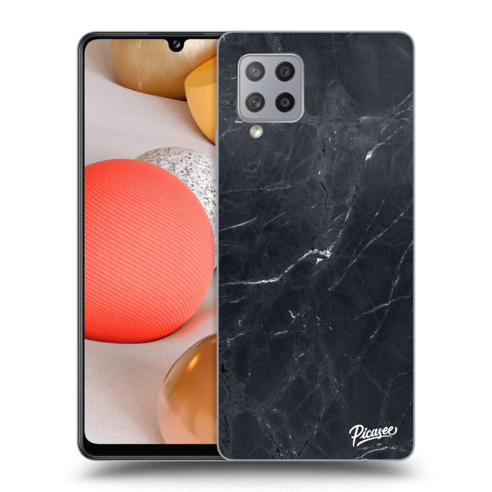 Picasee silikonový průhledný obal pro Samsung Galaxy A42 A426B - Black marble