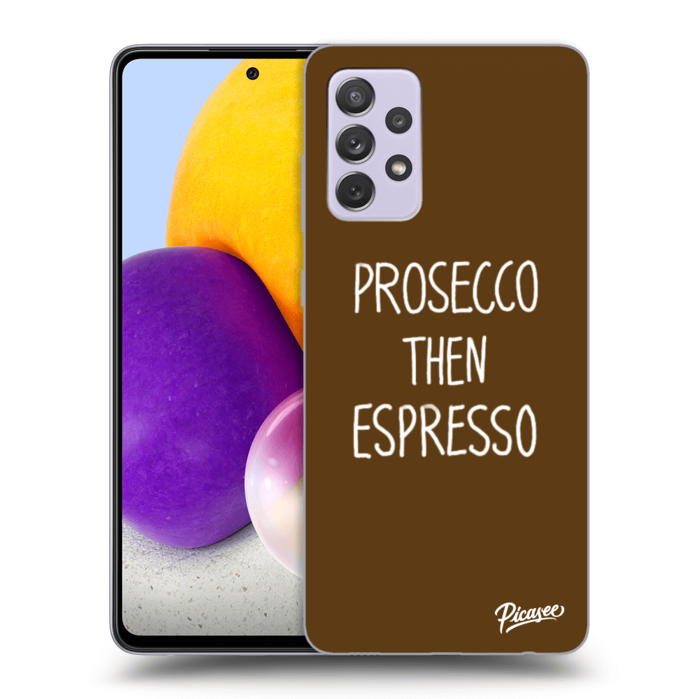 Picasee silikonový černý obal pro Samsung Galaxy A72 A725F - Prosecco then espresso