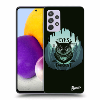 Picasee silikonový černý obal pro Samsung Galaxy A72 A725F - Forest owl