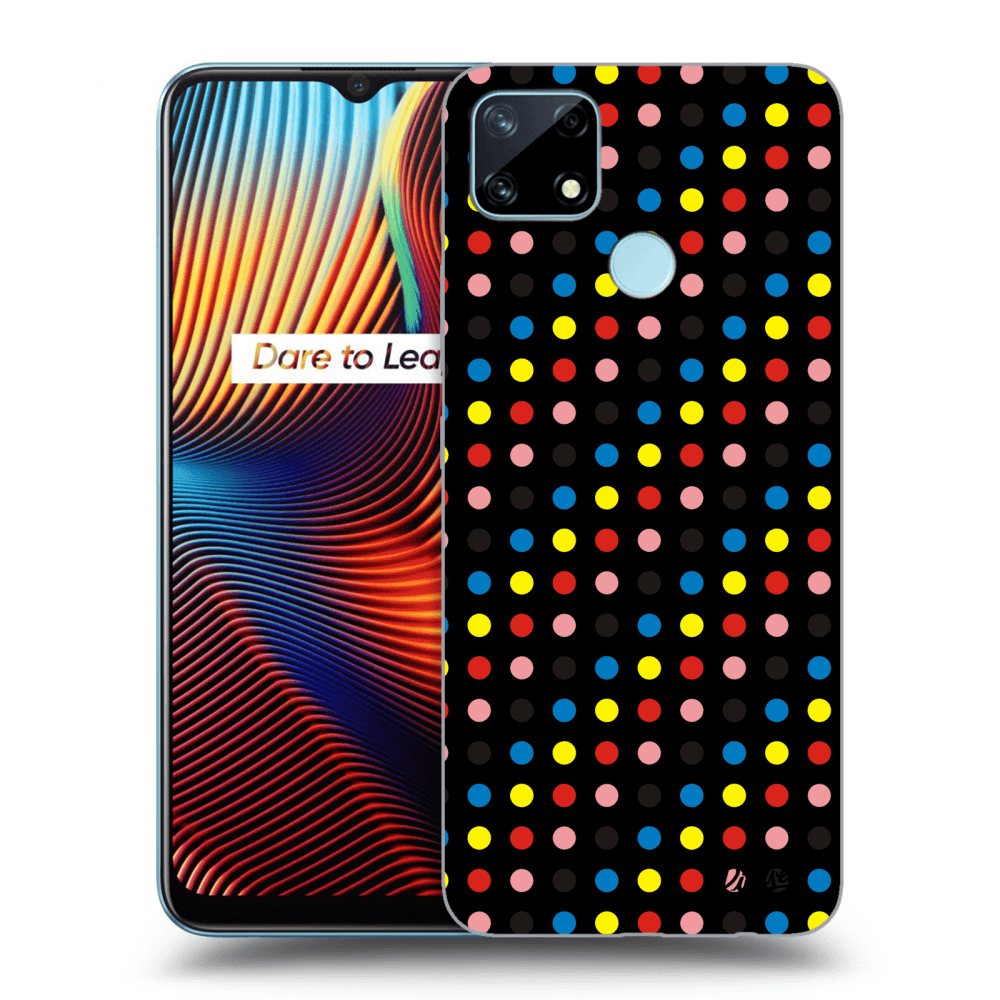 Picasee silikonový černý obal pro Realme 7i - Colorful dots