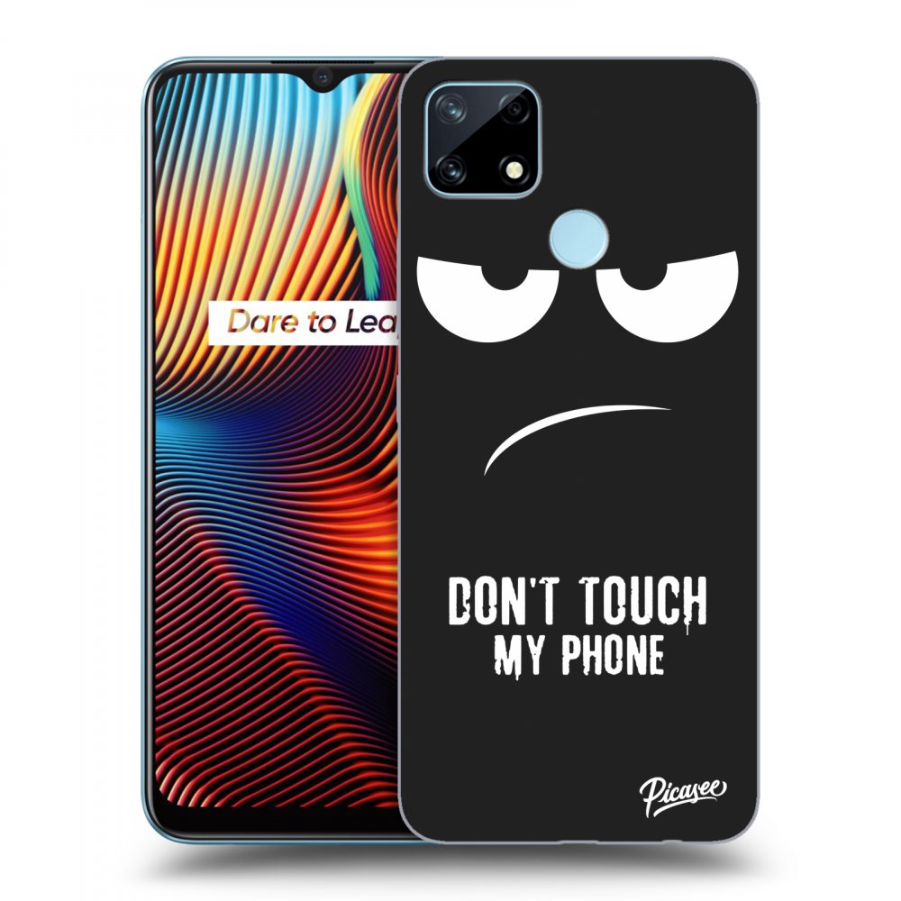 Picasee silikonový černý obal pro Realme 7i - Don't Touch My Phone