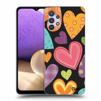 Picasee silikonový černý obal pro Samsung Galaxy A32 5G A326B - Colored heart