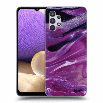 Picasee silikonový průhledný obal pro Samsung Galaxy A32 5G A326B - Purple glitter