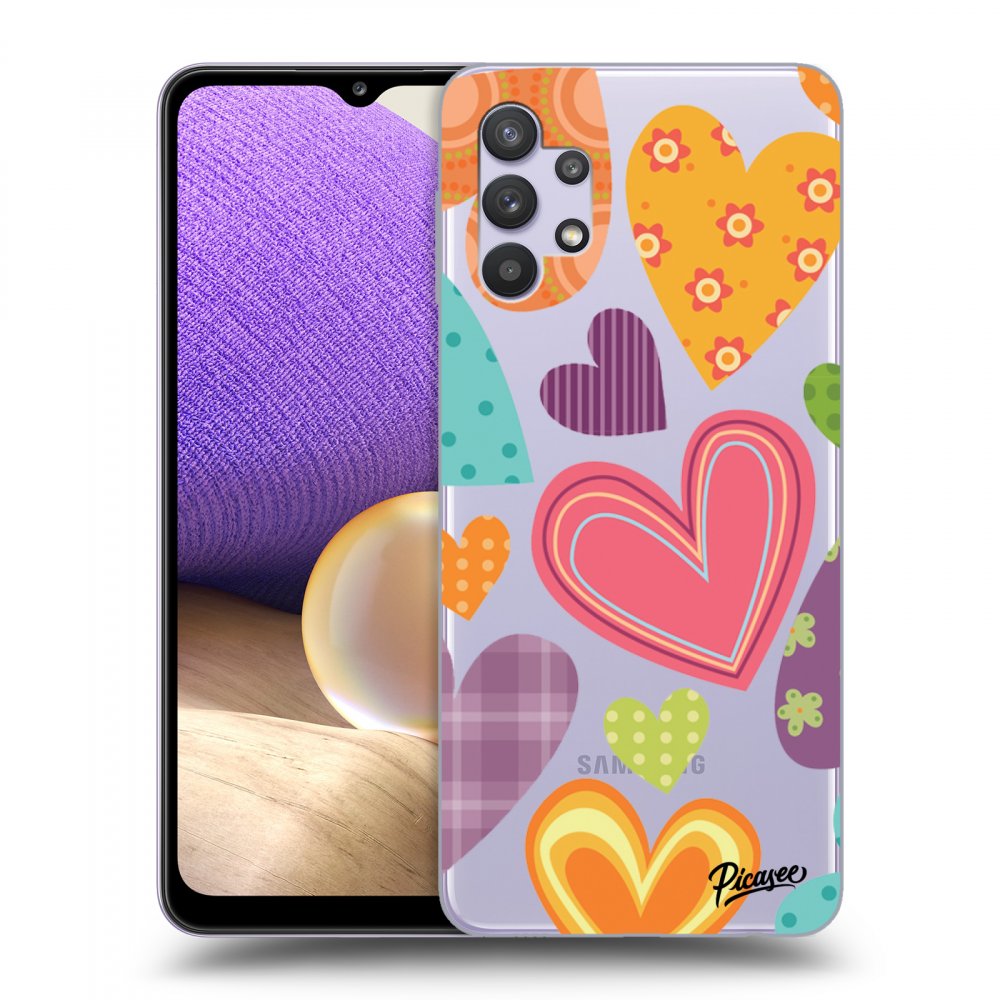Picasee silikonový průhledný obal pro Samsung Galaxy A32 5G A326B - Colored heart
