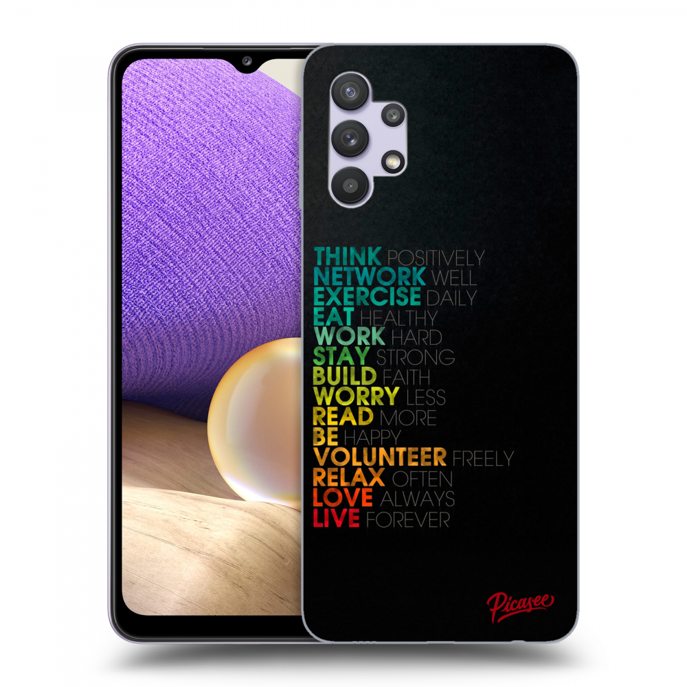 Picasee silikonový černý obal pro Samsung Galaxy A32 5G A326B - Motto life