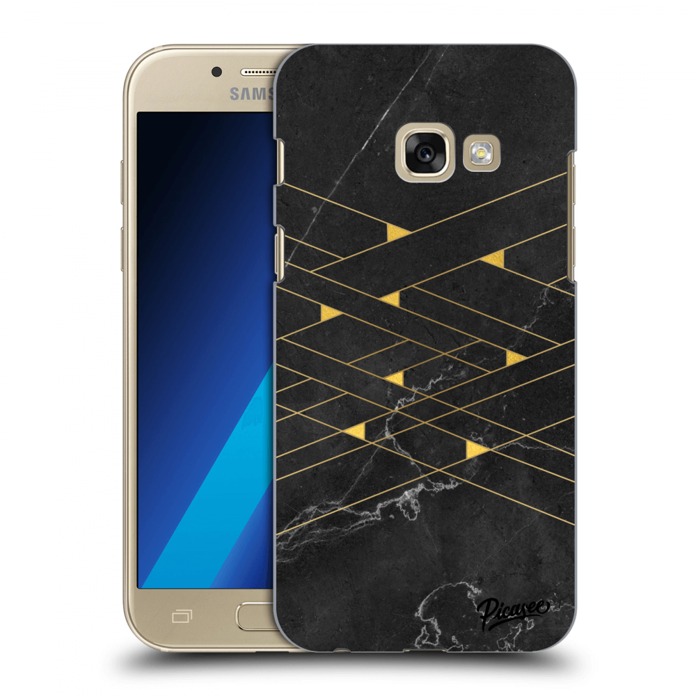 Picasee silikonový průhledný obal pro Samsung Galaxy A3 2017 A320F - Gold Minimal