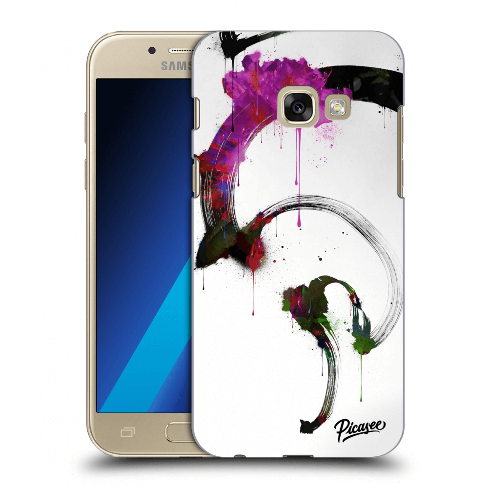 Picasee silikonový průhledný obal pro Samsung Galaxy A3 2017 A320F - Peony White