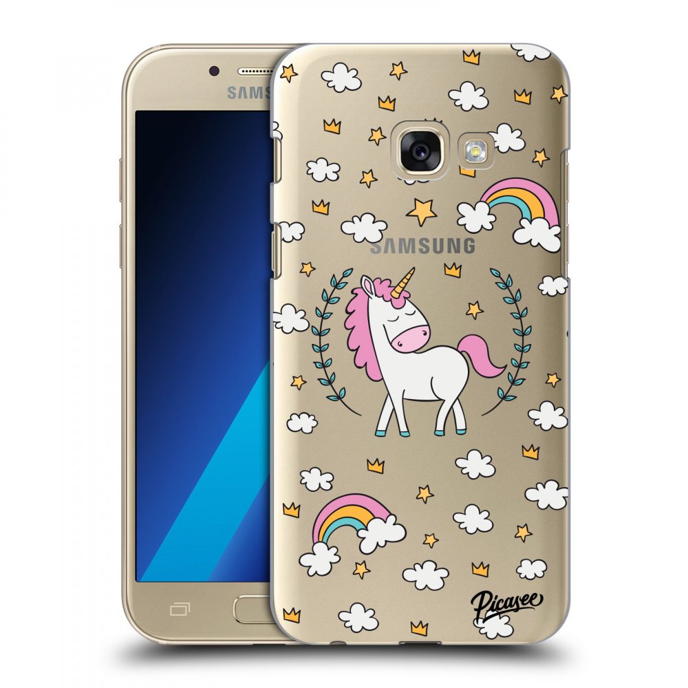 Picasee silikonový průhledný obal pro Samsung Galaxy A3 2017 A320F - Unicorn star heaven