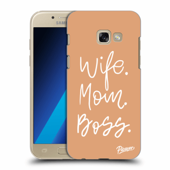 Picasee silikonový průhledný obal pro Samsung Galaxy A3 2017 A320F - Boss Mama