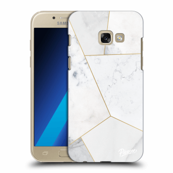 Picasee silikonový průhledný obal pro Samsung Galaxy A3 2017 A320F - White tile