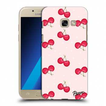 Picasee silikonový průhledný obal pro Samsung Galaxy A3 2017 A320F - Cherries