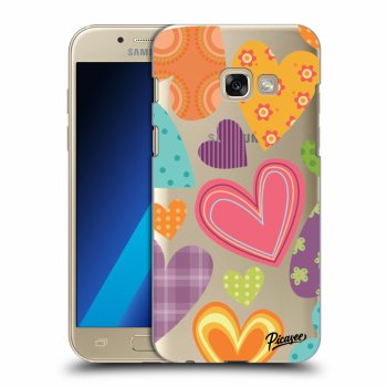 Picasee silikonový průhledný obal pro Samsung Galaxy A3 2017 A320F - Colored heart