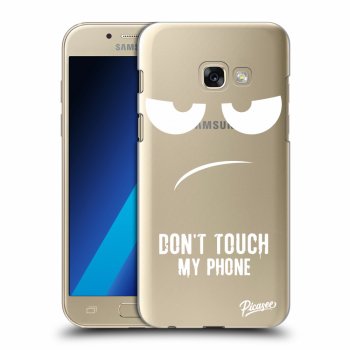 Picasee silikonový průhledný obal pro Samsung Galaxy A3 2017 A320F - Don't Touch My Phone