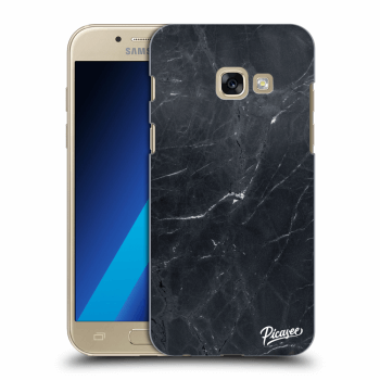 Picasee silikonový průhledný obal pro Samsung Galaxy A3 2017 A320F - Black marble