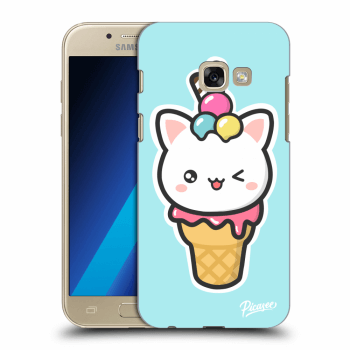 Picasee silikonový průhledný obal pro Samsung Galaxy A3 2017 A320F - Ice Cream Cat
