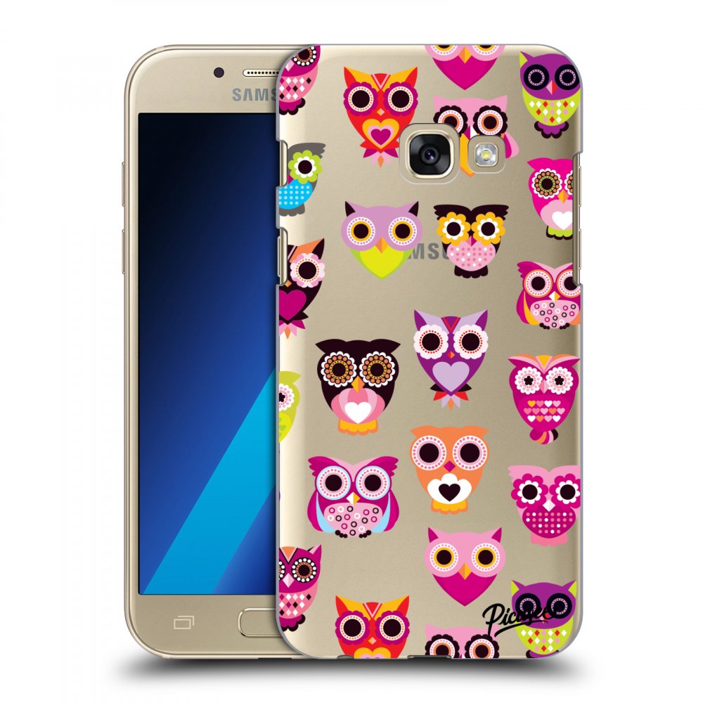 Picasee silikonový průhledný obal pro Samsung Galaxy A3 2017 A320F - Owls