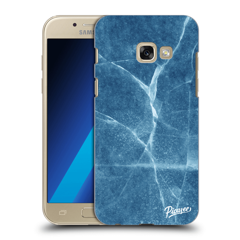 Picasee silikonový průhledný obal pro Samsung Galaxy A3 2017 A320F - Blue marble
