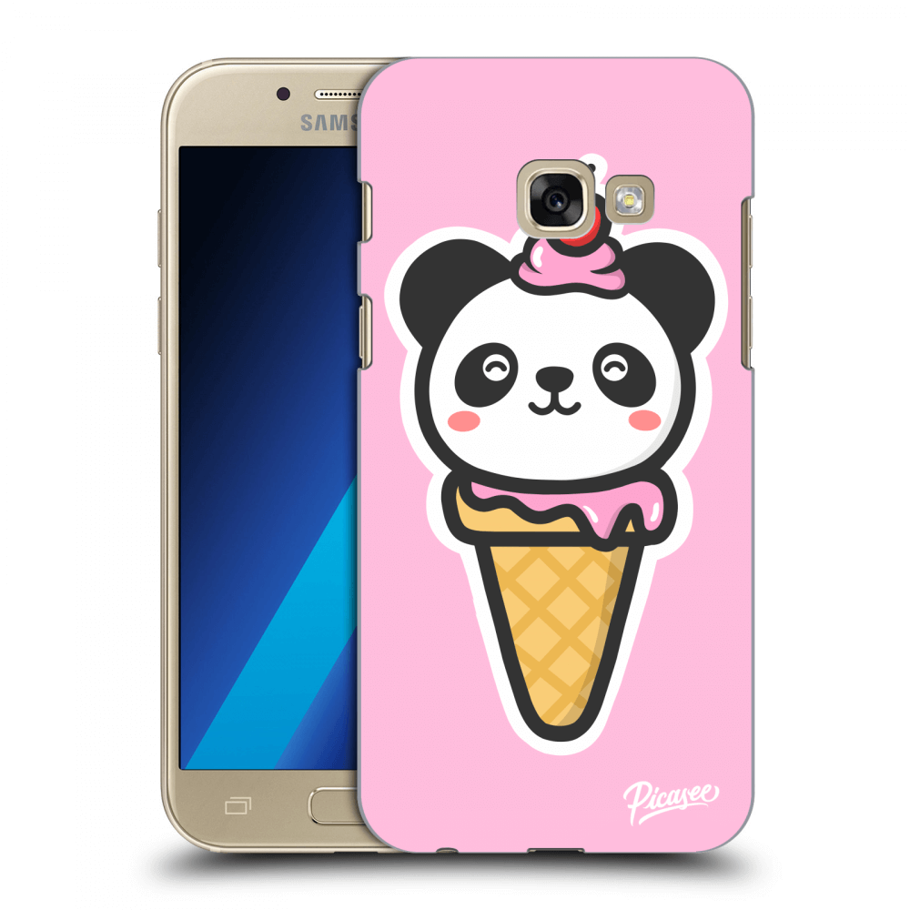 Picasee silikonový průhledný obal pro Samsung Galaxy A3 2017 A320F - Ice Cream Panda