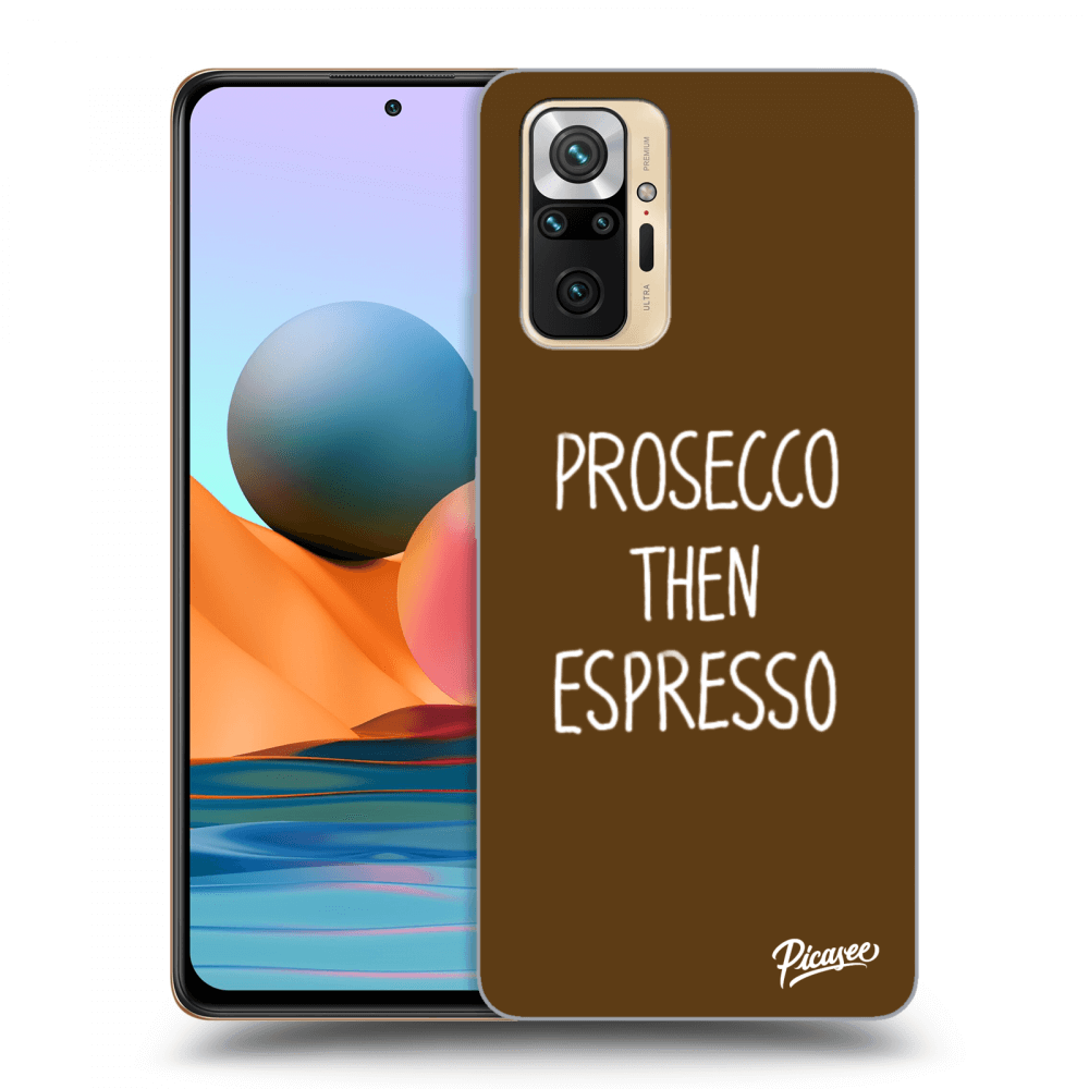 Picasee silikonový černý obal pro Xiaomi Redmi Note 10 Pro - Prosecco then espresso